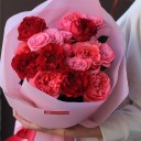 Букет Огонь Любви - с добавлением зелени - миниатюра 