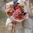 Букет Праздник Осени - с добавлением зелени - миниатюра 