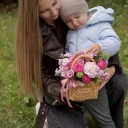 Корзинка Любимой маме - с добавлением зелени - миниатюра 