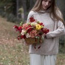 Корзина Щедрая Осень - с добавлением зелени - миниатюра 