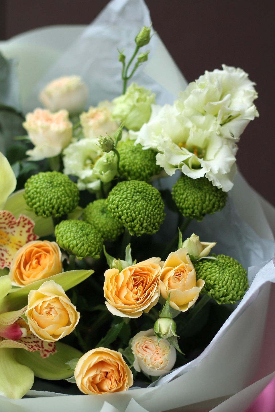 Букет Лаймовый Мусс - с добавлением зелени