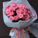 Букет Коралловый Рассвет - с добавлением зелени - миниатюра 