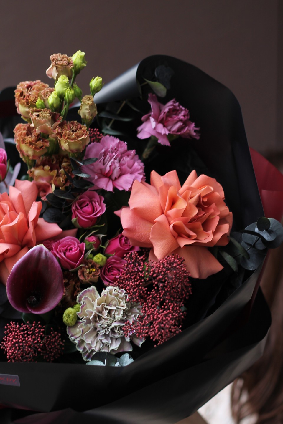 Букет Черная Любовь - подарочное оформление