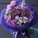Букет Сиреневый Сад - с добавлением зелени - миниатюра 