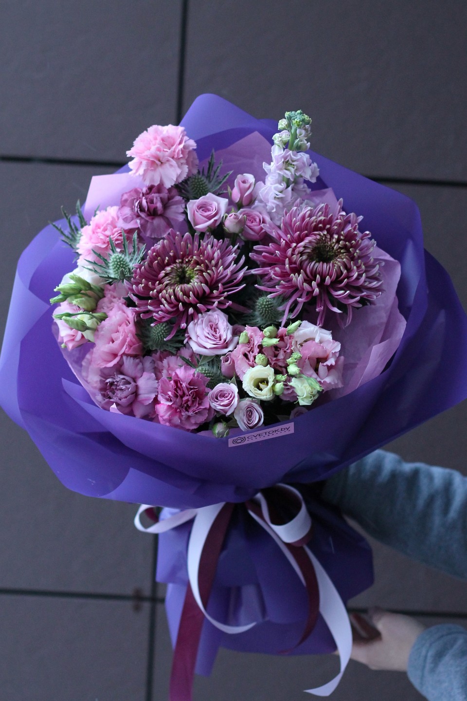 Букет Сиреневый Сад - с добавлением зелени
