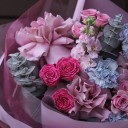 Букет с французской розой Мемори - подарочное оформление - миниатюра