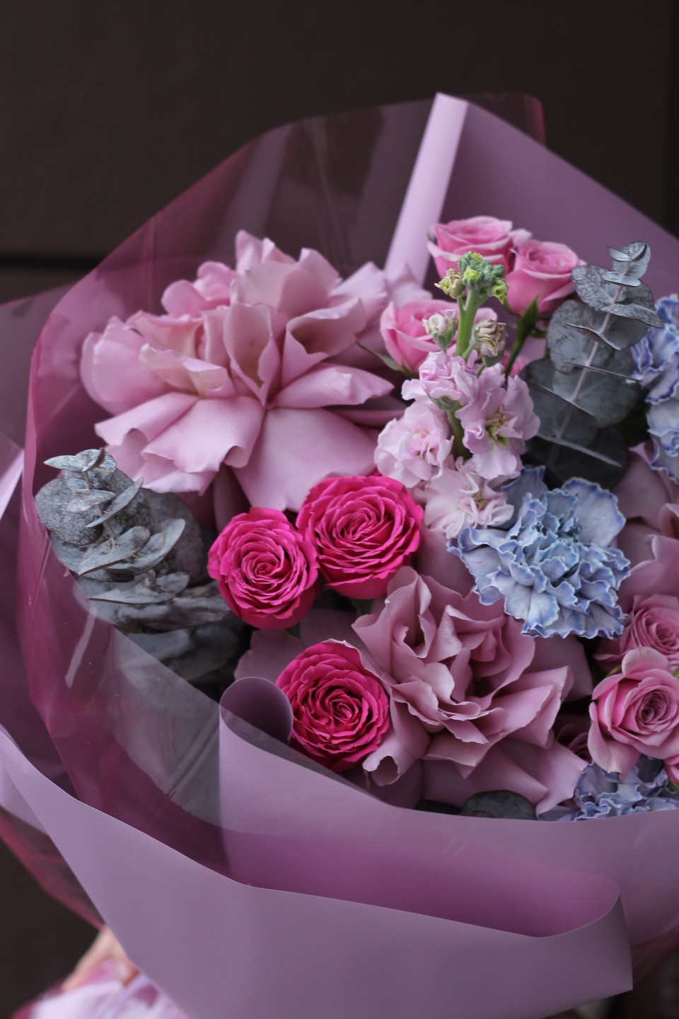 Букет с французской розой Мемори - подарочное оформление