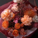 Букет Апельсиновый Щербет - с добавлением зелени - миниатюра 