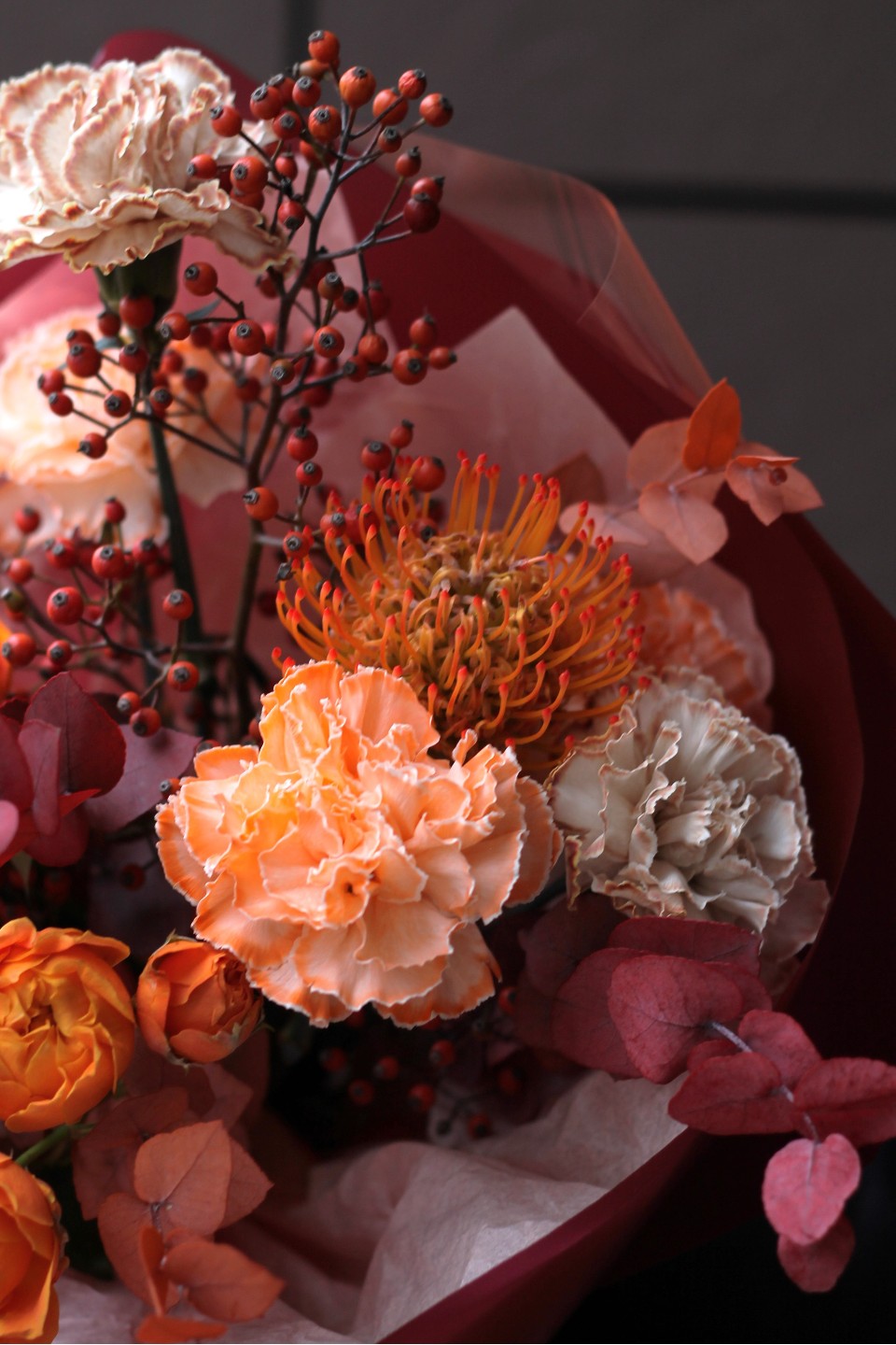 Букет Апельсиновый Щербет - подарочное оформление