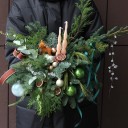 Композиция новогодняя Олененок Бэмби - подарочное оформление - миниатюра