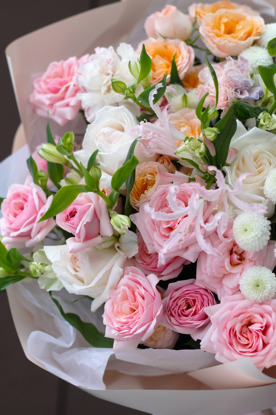 Букет Твои глаза - с добавлением зелени