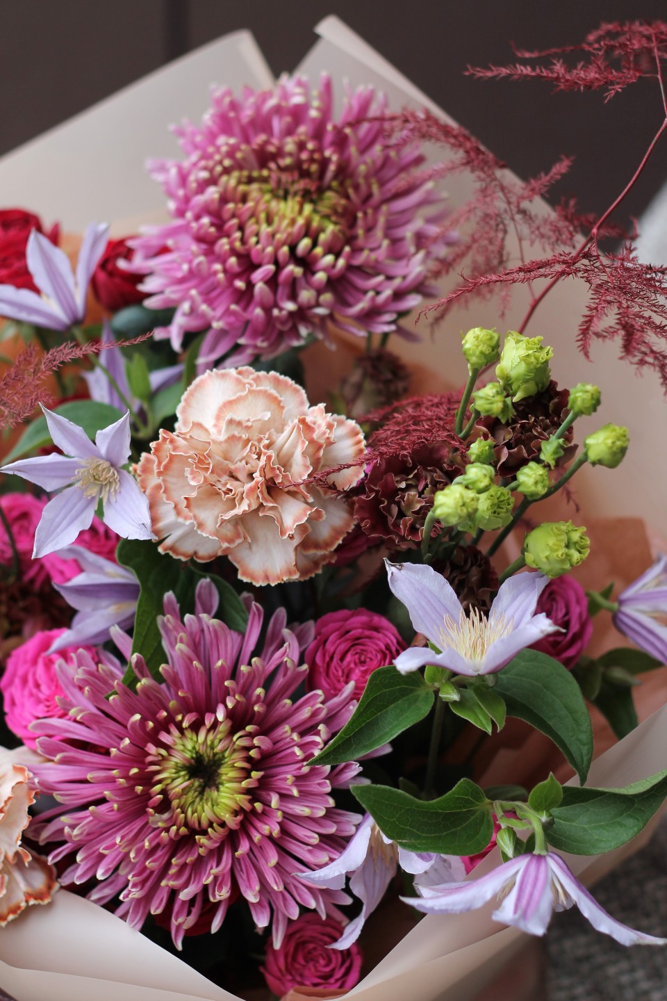 Букет Цветочный Сон - с добавлением зелени