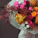 Букет Пряный Закат - с добавлением зелени - миниатюра 