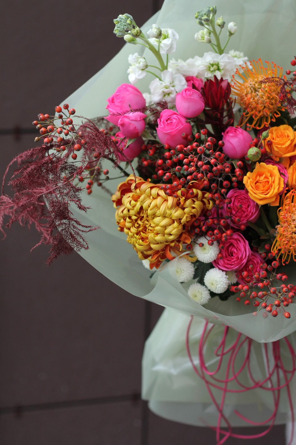 Букет Пряный Закат - с добавлением зелени