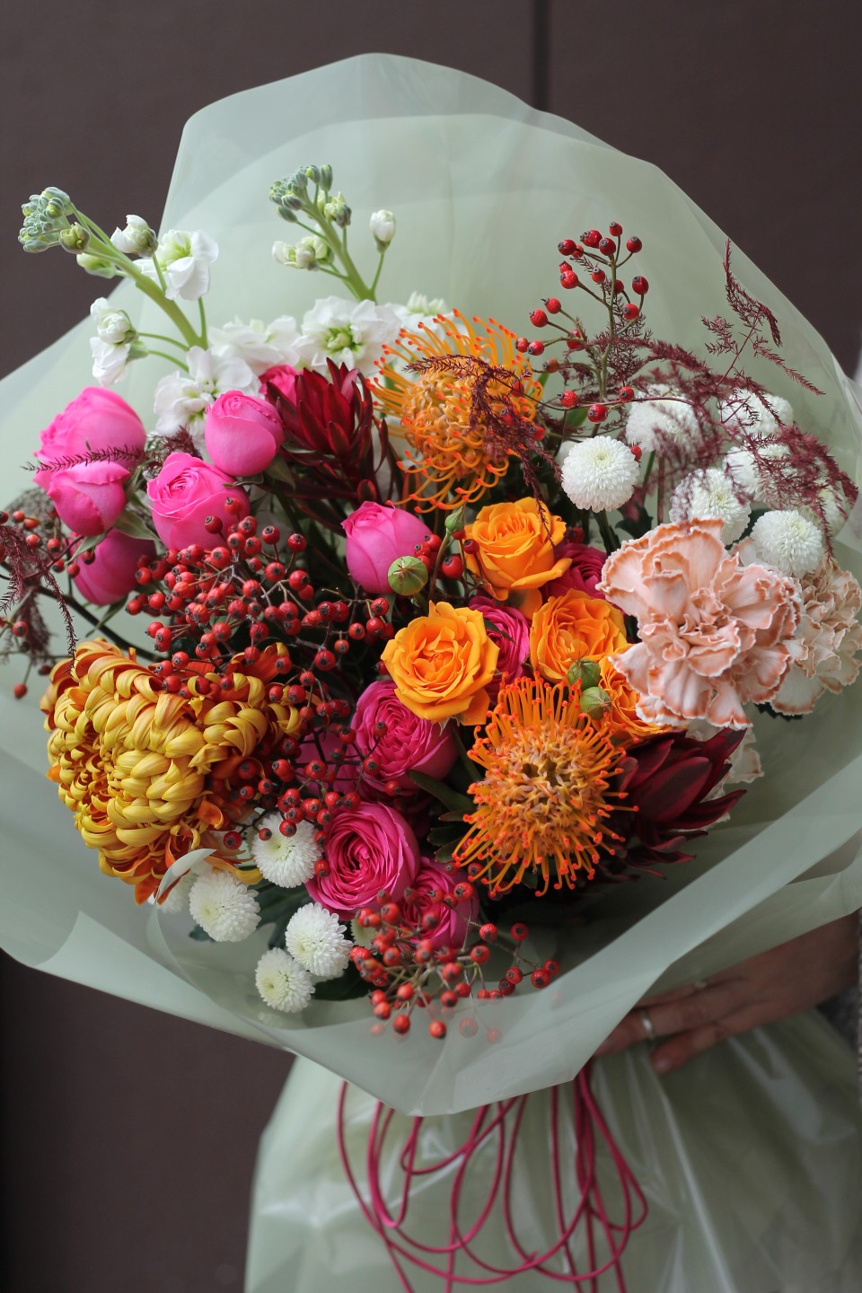 Букет Пряный Закат - подарочное оформление