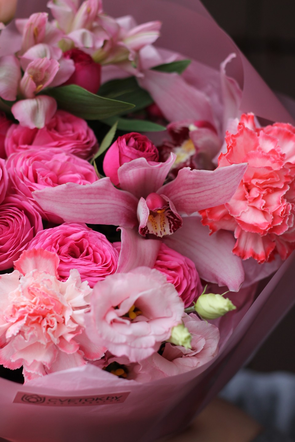 Букет Розовый мусс - подарочное оформление