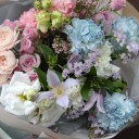 Букет Цветочная Гармония - с добавлением зелени - миниатюра 