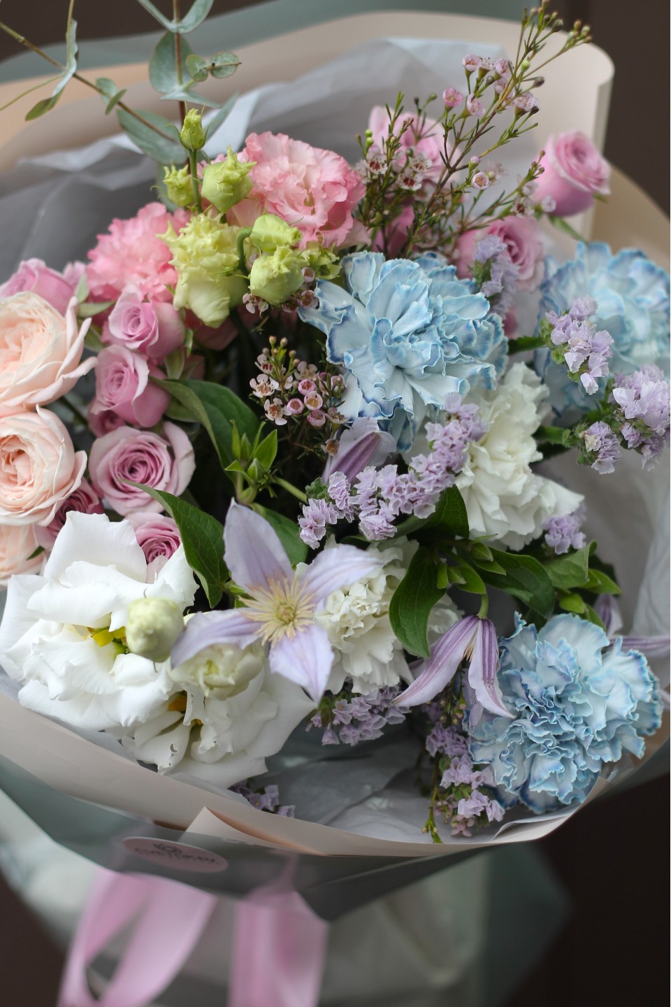 Букет Цветочная Гармония - с добавлением зелени