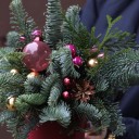 Композиция новогодняя Зимний Рубин - с доставкой по Минску - миниатюра