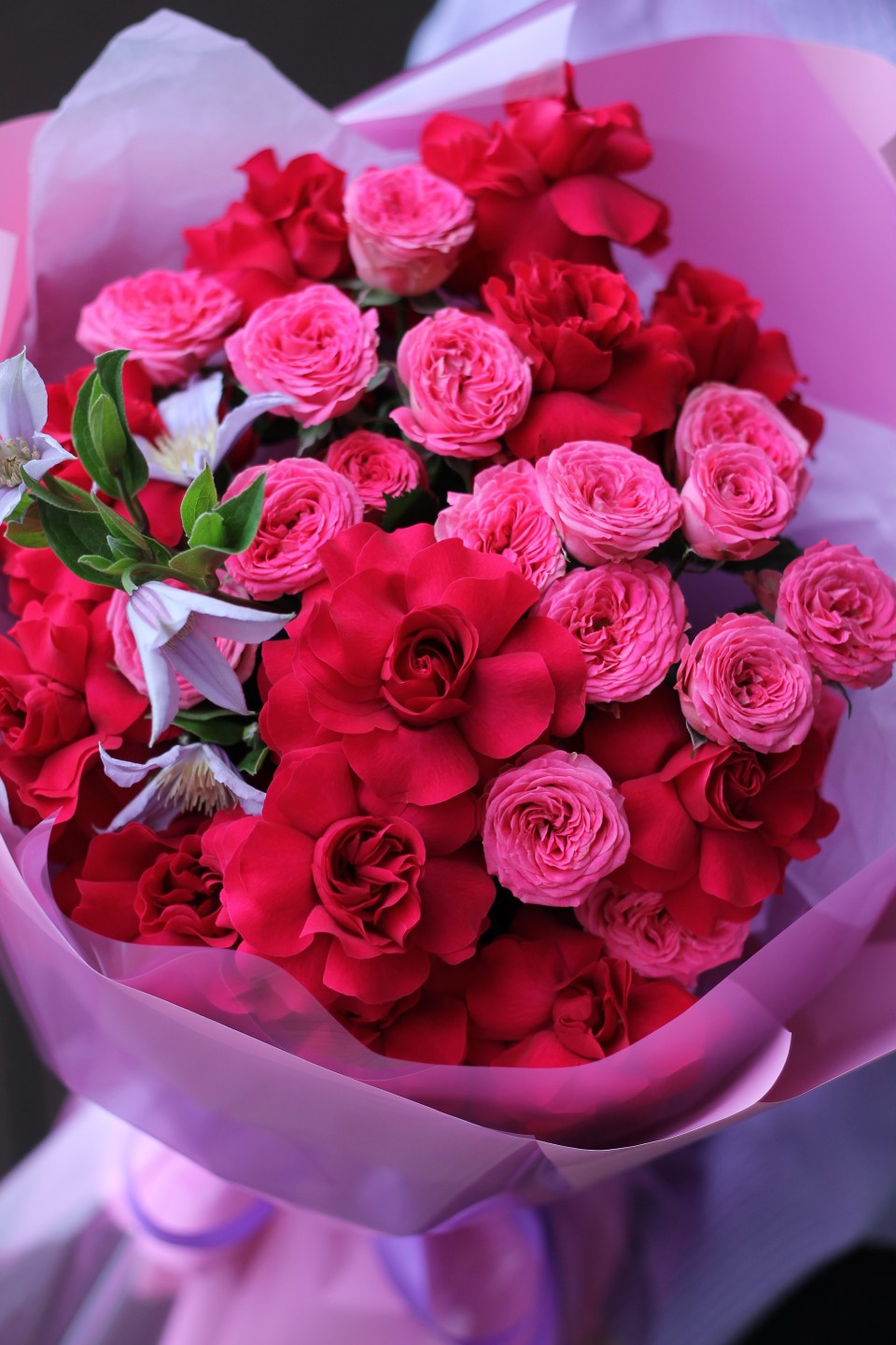 Букет с французской розой Малиновая Сказка - с доставкой по Минску