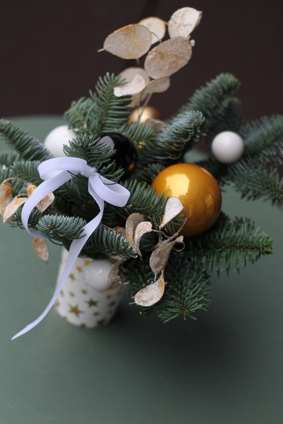 Композиция новогодняя Морозная Фантазия - с добавлением зелени