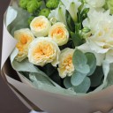 Букет с французской розой Кокилье - подарочное оформление - миниатюра