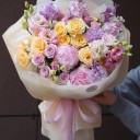 Букет с розовыми пионами Дышу тобой - миниатюра