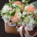 Корзина с оранжевыми гвоздиками Когда ты рядом со мной - с доставкой по Минску - миниатюра