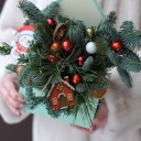 Конверт новогодний Сказочный домик - с добавлением зелени - миниатюра 