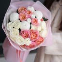 Букет с хризантемой Брызги Шампанского - быстрая доставка в Минске - миниатюра