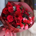 Букет с амариллисом Страстный Рубин - миниатюра