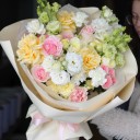 Букет с французской розой Огни твоей души - миниатюра