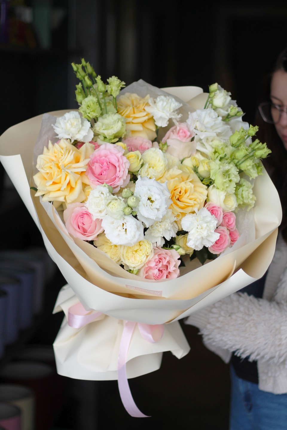 Букет с французской розой Огни твоей души