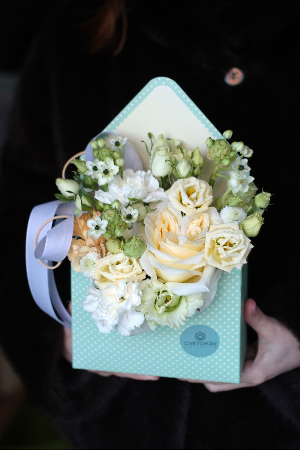 Конверт Цветочная Поэма - с добавлением зелени