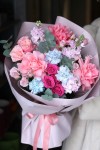 Букет с розовой французской розой "Танец Красок"