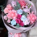 Букет с розовой французской розой "Танец Красок" - миниатюра