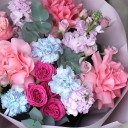 Букет с розовой французской розой "Танец Красок" - с доставкой по Минску - миниатюра