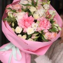 Букет с розами "Цветочные Искры" - быстрая доставка в Минске - миниатюра