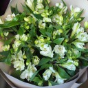 Букет из альстромерии "Маленькиий мир" - с добавлением зелени - миниатюра 