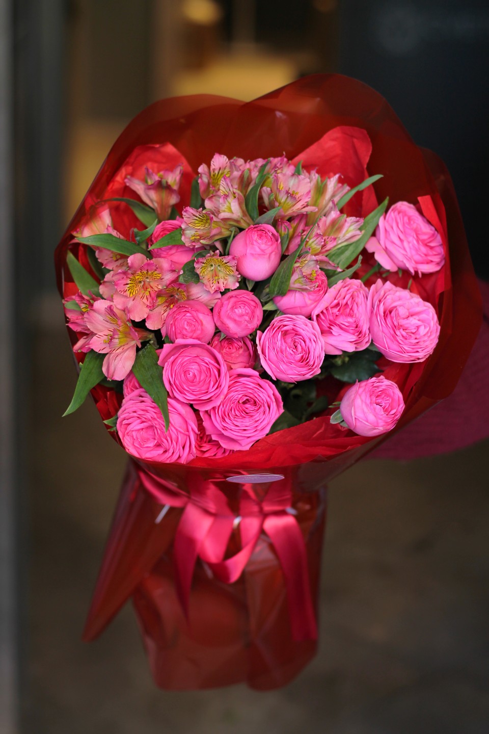 Букет с пионовидной розой"Первое свидание"