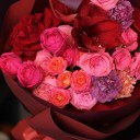 Букет с красным амарилисом "Французский шик" - с доставкой по Минску - миниатюра