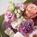 Букет с французскими розами  Цвета Радуги - с добавлением зелени - миниатюра 