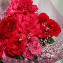 Букет с французскими розами Поцелуй Зари - подарочное оформление - миниатюра