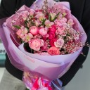 Букет с пионовидными розами Сияющая Любовь - подарочное оформление - миниатюра