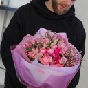 Букет с пионовидными розами Сияющая Любовь - миниатюра