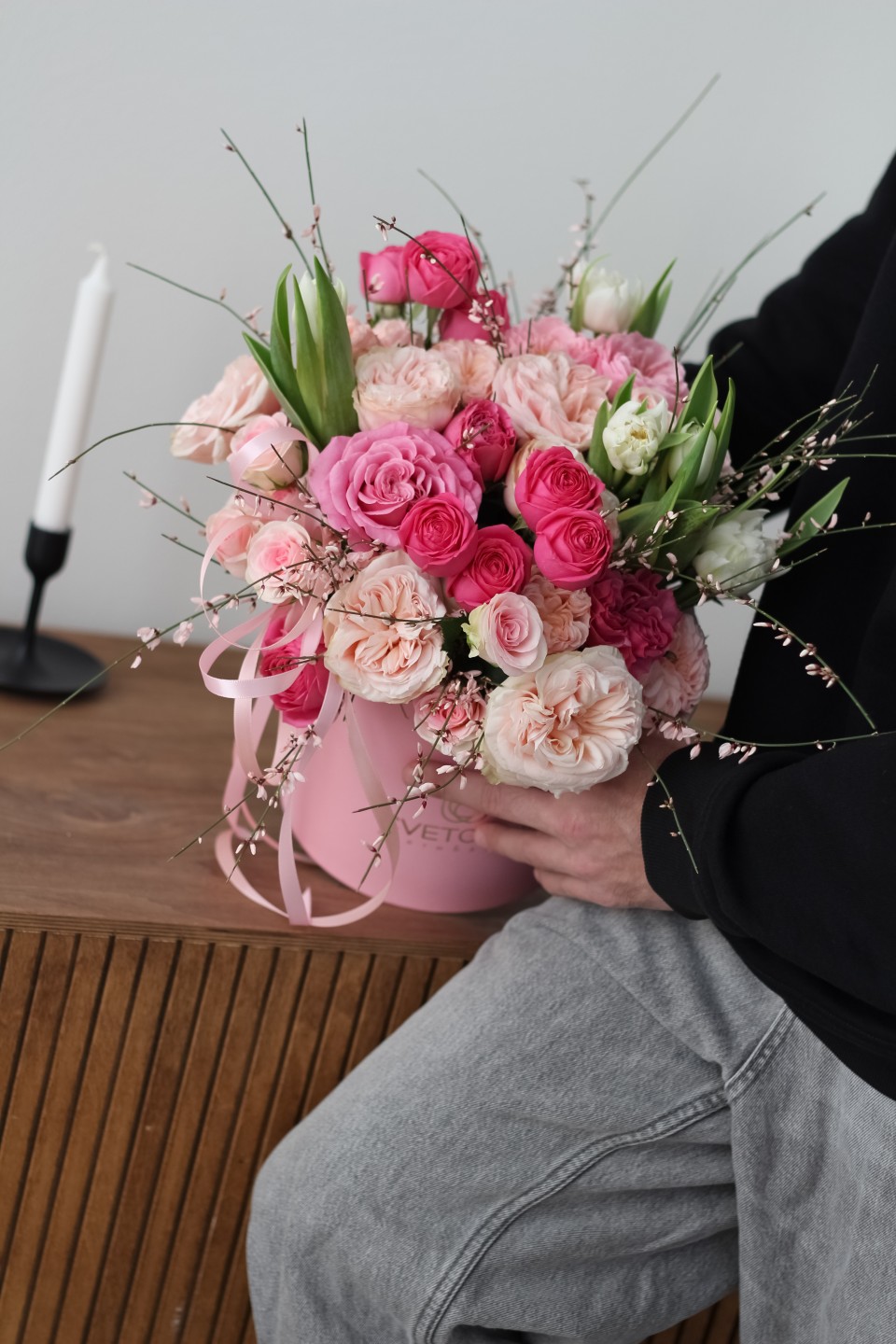 Коробка с тюльпанами Страстное Признание 7