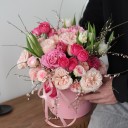 Коробка с тюльпанами Страстное Признание - миниатюра