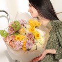 Букет с пионовидными розами Весенее Чувство - миниатюра