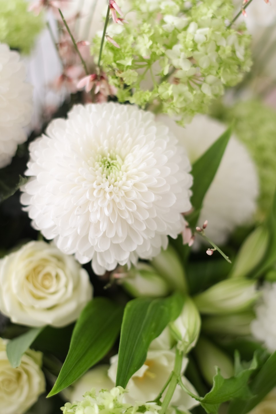 Букет с хризантемой Белые Ночи - подарочное оформление