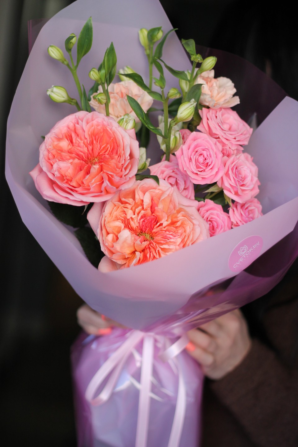 Букет с пионовидной розой Сияние - с доставкой по Минску